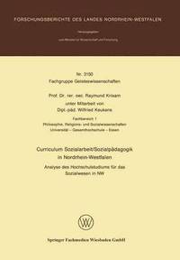 bokomslag Curriculum Sozialarbeit/Sozialpdagogik in Nordrhein-Westfalen