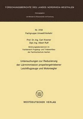 Untersuchungen zur Reduzierung der Lrmimmission propellergetriebener Leichtflugzeuge und Motorsegler 1