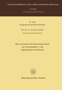 bokomslag Über die Kinetik des Einbaumechanismus von Fremdzusätzen in das eigenleitende Chrom(III)oxid