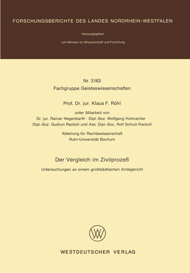 Klaus F. Röhl - Der Vergleich im Zivilprozeß, Häftad