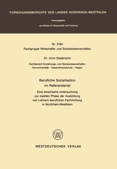 Arno Giesbrecht - Berufliche Sozialisation im Referendariat, Häftad