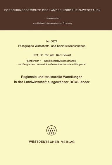 Karl Eckart - Regionale und strukturelle Wandlungen in der Landwirtschaft ausgewählter RGW-Länder, Häftad