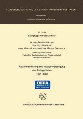 Raumentwicklung und Wasserversorgung des Ruhrgebietes 1954  1980 1