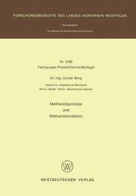 Günter Berg - Methanolpyrolyse und Methanoloxidation, Häftad