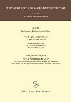 Was leisten Kriterien fr die Aufsatzbeurteilung? 1