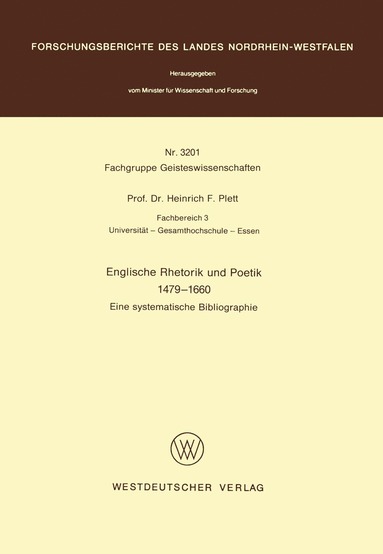 bokomslag Englische Rhetorik und Poetik 1479 - 1660