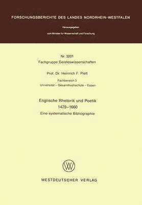 Englische Rhetorik und Poetik 1479  1660 1