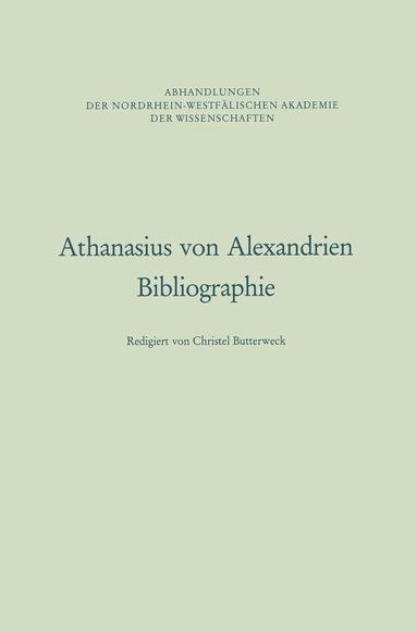 Christel Butterweck - Athanasius von Alexandrien, Häftad