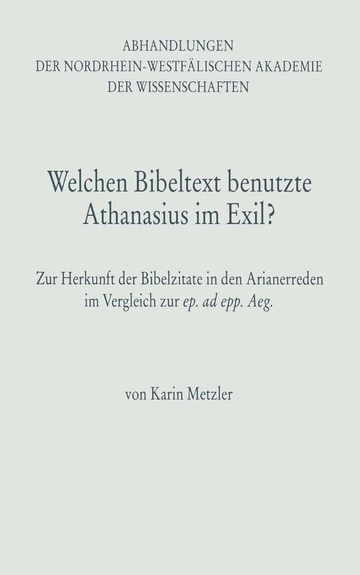 Welchen Bibeltext benutzte Athanasius im Exil? 1