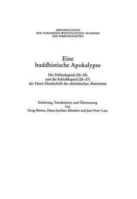 bokomslag Eine Buddhistische Apokalypse