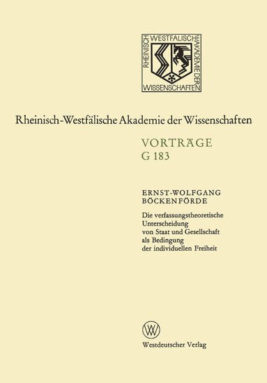 bokomslag Die verfassungstheoretische Unterscheidung von Staat und Gesellschaft als Bedingung der individuellen Freiheit