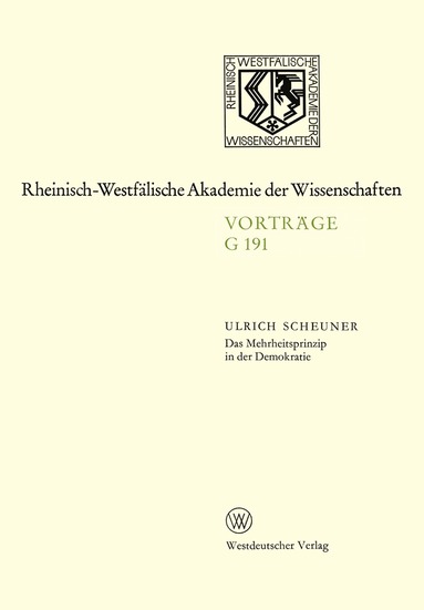 Ulrich Scheuner - Das Mehrheitsprinzip in der Demokratie, Häftad