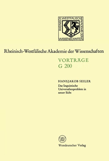 Hansjakob Seiler - Das linguistische Universalienproblem in neuer Sicht, Häftad