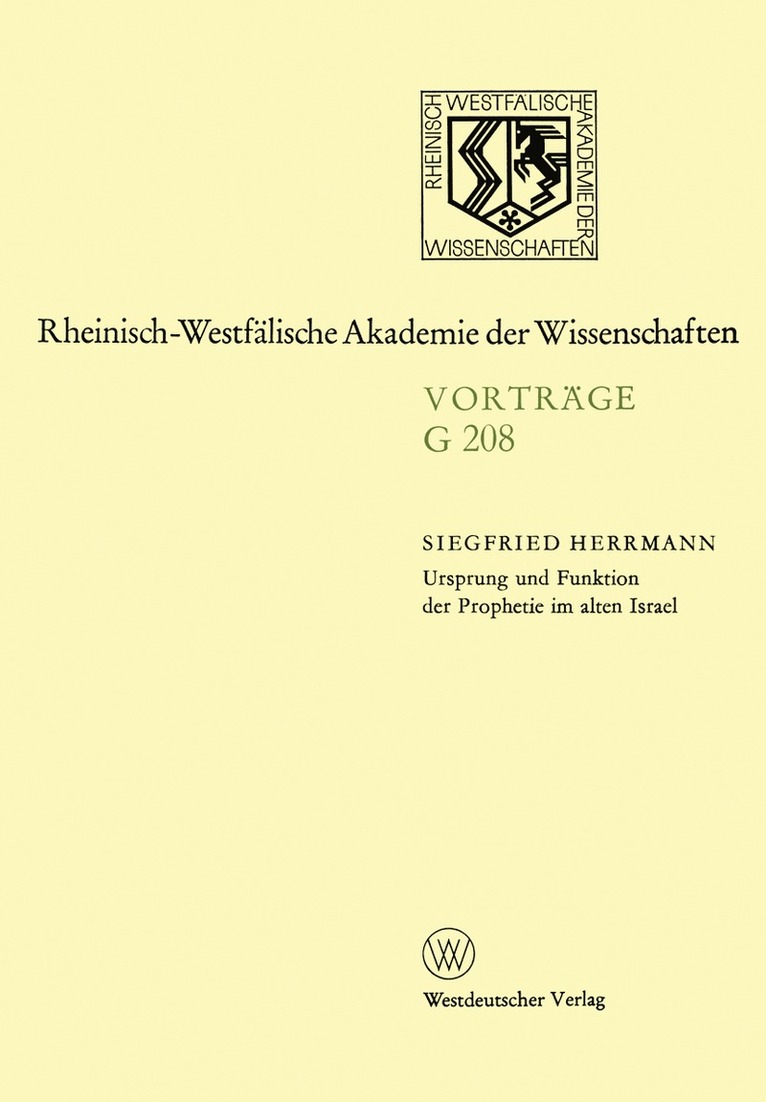 Siegfried Herrmann - Ursprung und Funktion der Prophetie im alten Israel, Häftad