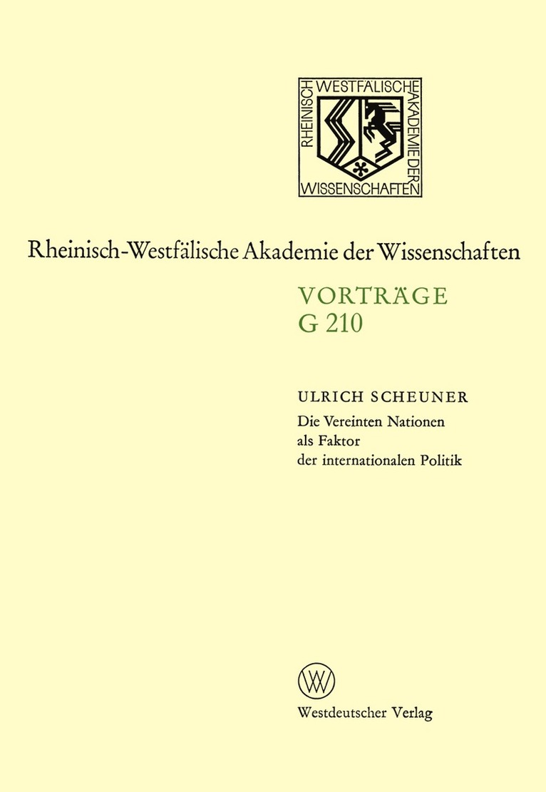 Ulrich Scheuner - Die Vereinten Nationen als Faktor der internationalen Politik, Häftad