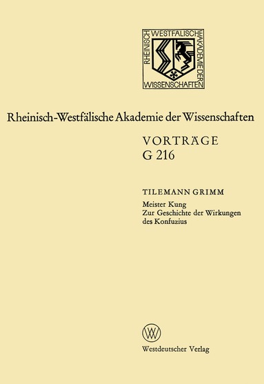 Tilemann Grimm - Meister Kung Zur Geschichte der Wirkungen des Konfuzius, Häftad