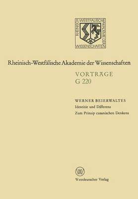 Werner Beierwaltes - Identität und Differenz. Zum Prinzip cusanischen Denkens, Häftad