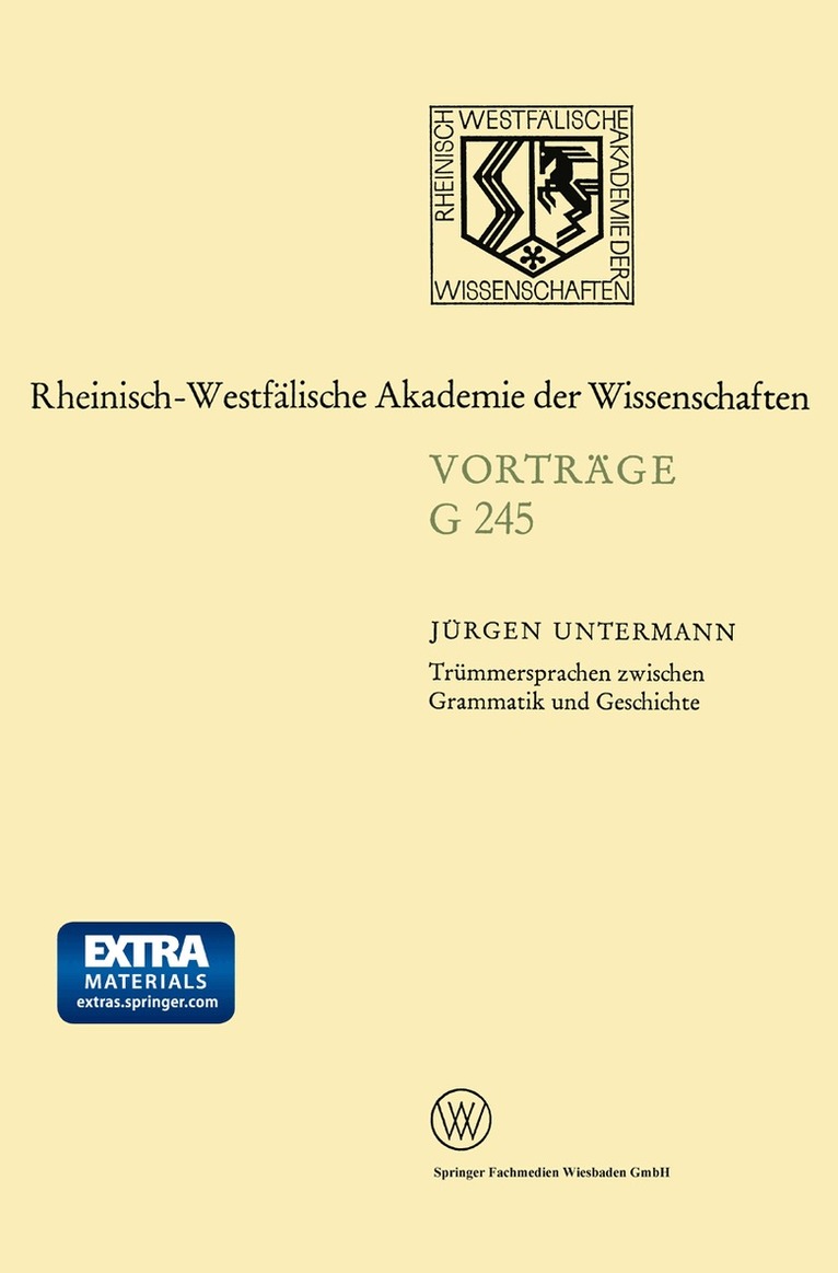 Jürgen Untermann - Trümmersprachen zwischen Grammatik und Geschichte, Häftad. Tillgänglighet: Lägg i varukorg