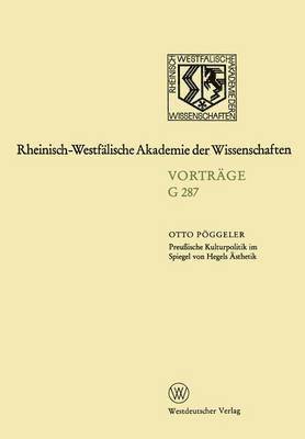 bokomslag Preuische Kulturpolitik im Spiegel von Hegels sthetik