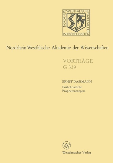 Ernst Dassmann - Nordrhein-Westfälische Akademie der Wissenschaften, Häftad