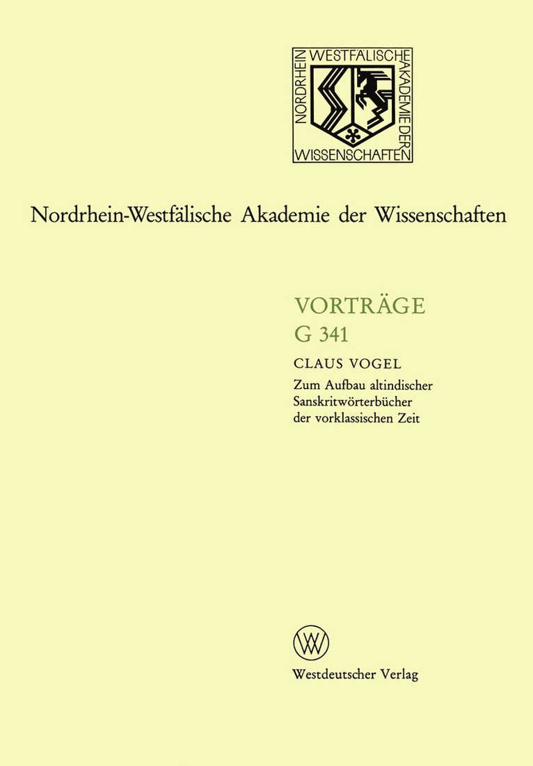 Zum Aufbau altindischer Sanskritwrterbcher der vorklassischen Zeit 1