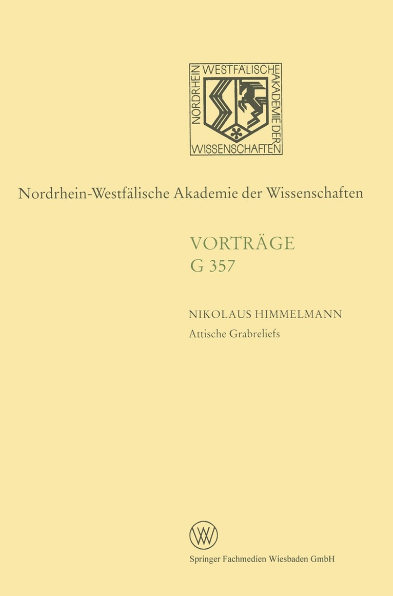 Nikolaus Himmelmann - Attische Grabreliefs, Häftad