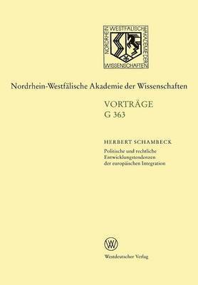 bokomslag Politische und rechtliche Entwicklungstendenzen der europäischen Integration