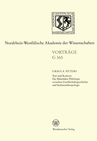 Ursula Peters - Text und Kontext: Die Mittelalter-Philologie zwischen Gesellschftsgeschichte und Kulturanthropologie, Häftad