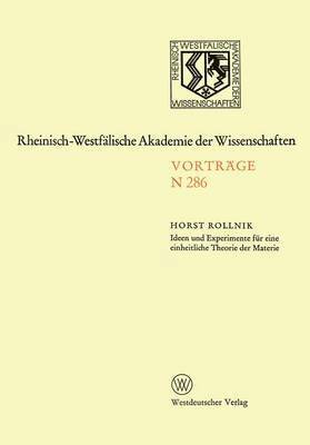 bokomslag Ideen und Experimente für eine einheitliche Theorie der Materie