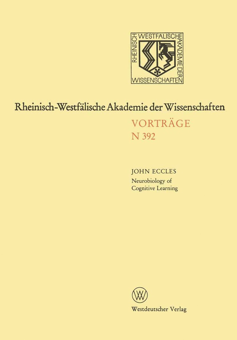 John C. Eccles - Neurobiology of Cognitive Learning, Häftad