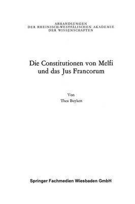 Die Constitutionen von Melfi und das Jus Francorum 1