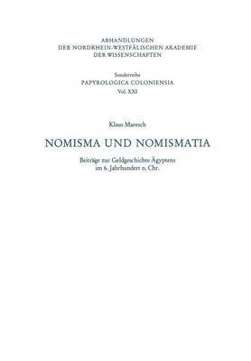 Klaus Maresch - Nomisma und Nomismatia, Häftad