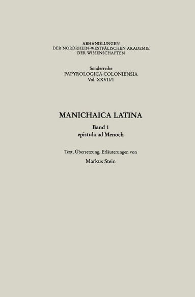 bokomslag Manichaica Latina