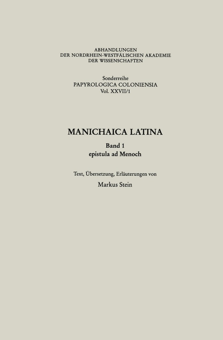 Manichaica Latina
