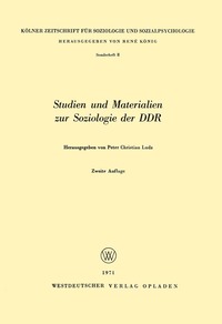 bokomslag Studien und Materialien zur Soziologie der DDR