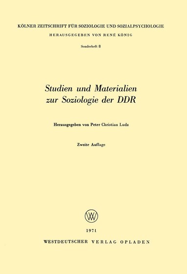 bokomslag Studien und Materialien zur Soziologie der DDR