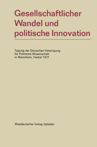 bokomslag Gesellschaftlicher Wandel und politische Innovation