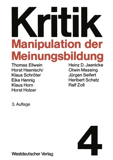 Ralf Zoll - Manipulation der Meinungsbildung, Häftad