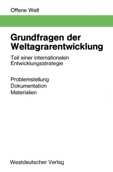 bokomslag Grundfragen der Weltagrarentwicklung