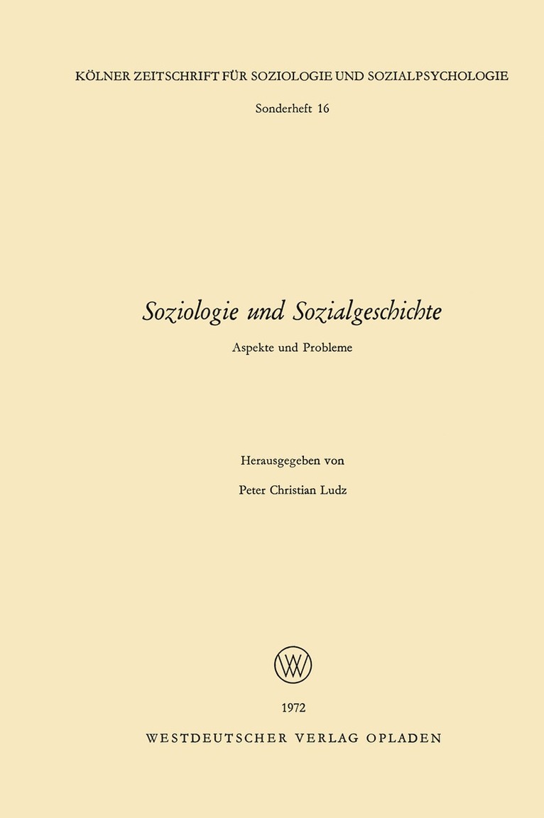 Peter Christian Ludz - Soziologie und Sozialgeschichte, Häftad