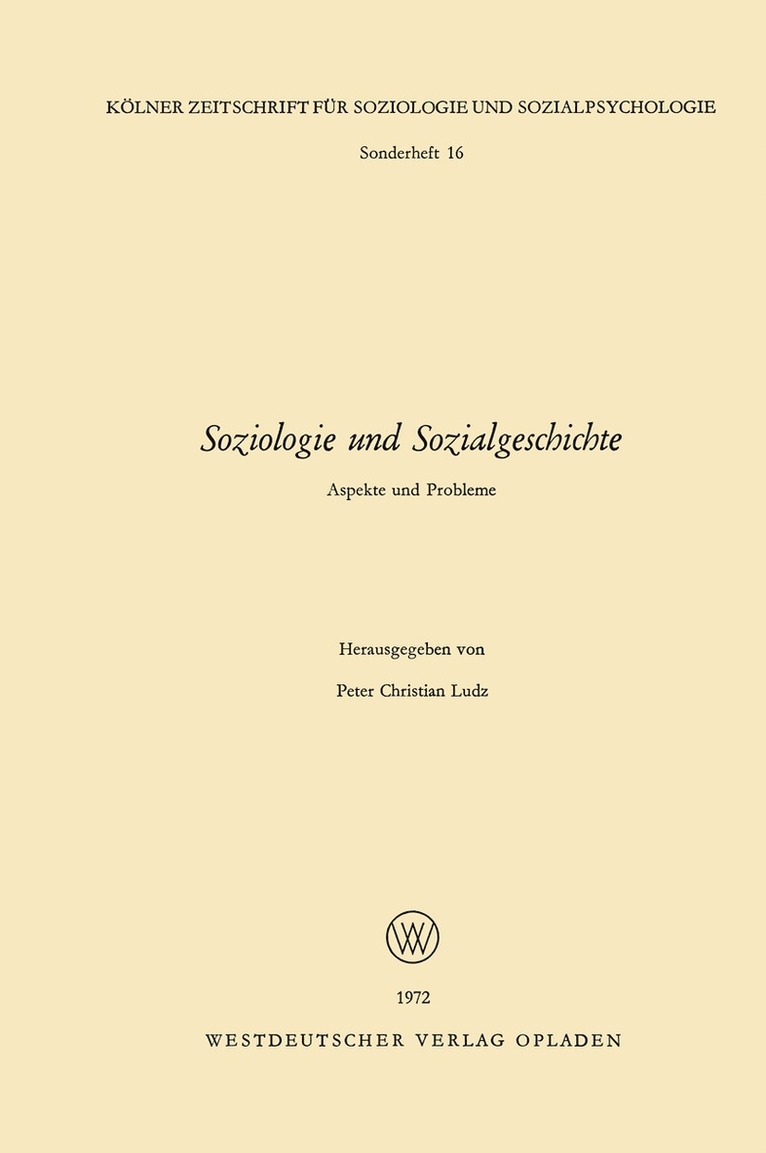 Soziologie und Sozialgeschichte 1