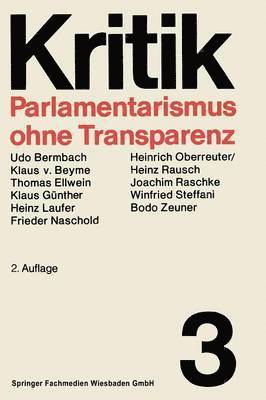 bokomslag Parlamentarismus ohne Transparenz