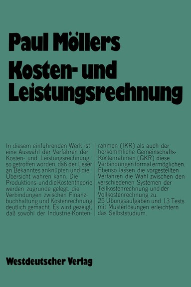 Paul Möllers - Kosten- und Leistungsrechnung, Häftad