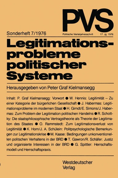Peter Graf Kielmansegg - Legitimationsprobleme politischer Systeme, Häftad