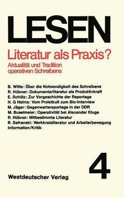 bokomslag Literatur als Praxis?