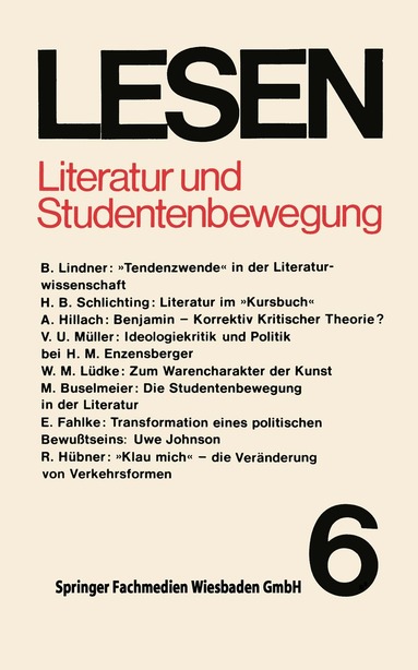 W. Martin - Literatur und Studentenbewegung, Häftad