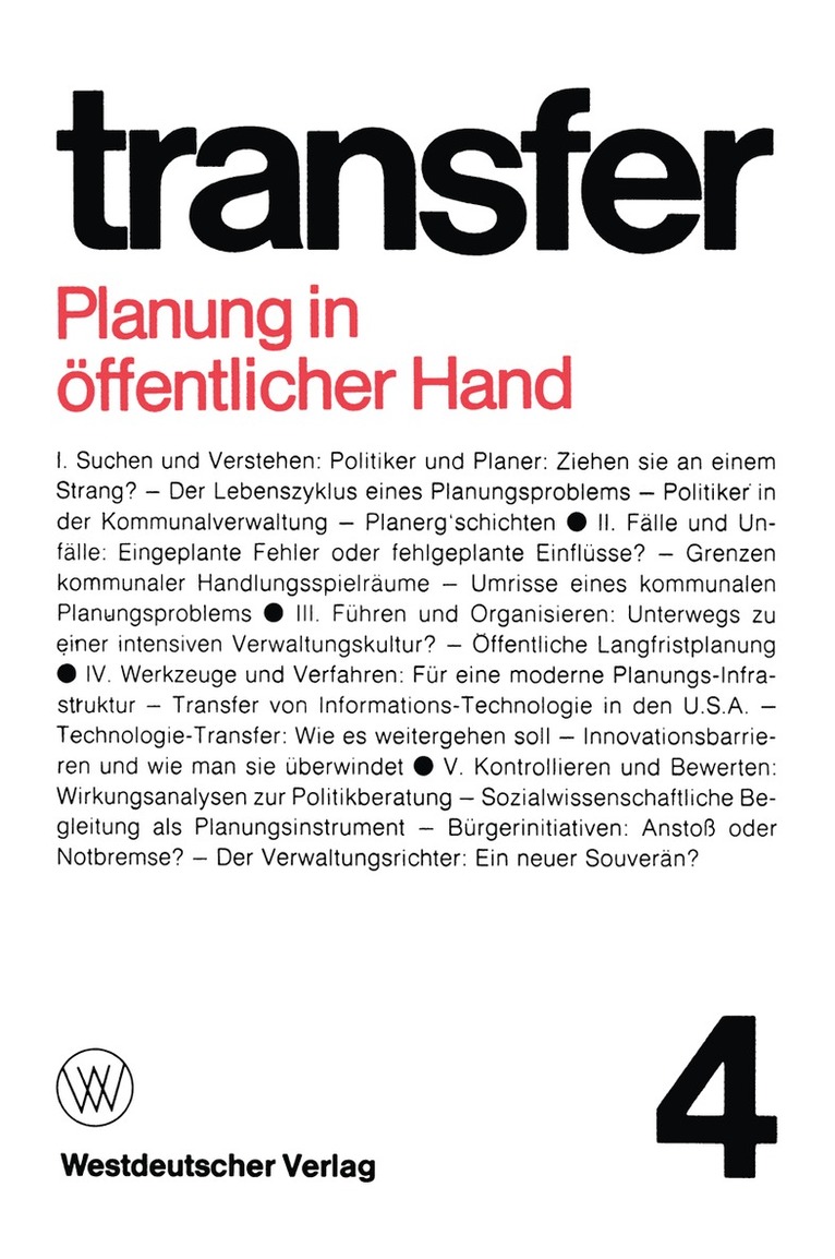 Planung in öffentlicher Hand