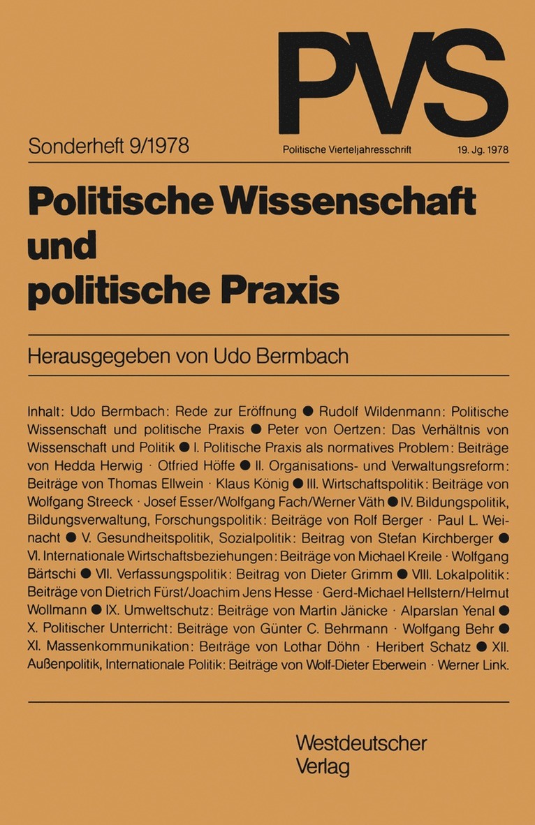 Politische Wissenschaft und politische Praxis 1