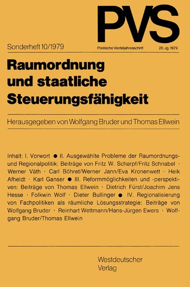 Wolfgang Bruder, Thomas Ellwein - Raumordnung und staatliche Steuerungsfähigkeit, Häftad