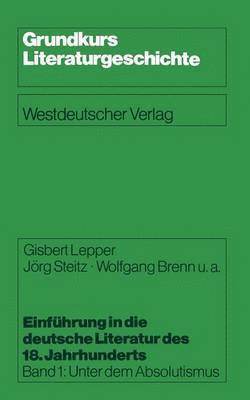 bokomslag Einfhrung in die deutsche Literatur des 18. Jahrhunderts